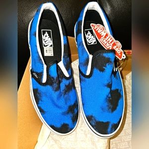 VANS Classic Slip-On Women 7.5 Youth Size 6 Canvas Oversized Tie Dye Dazzle NIB